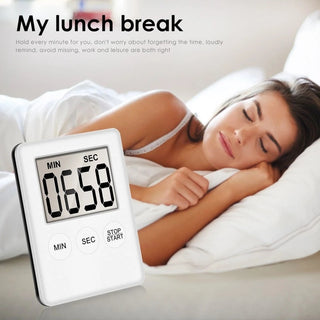 led kitchen timer magnetic adsorption countdown stopwatch cooking learning timer electronic timer LCD small alarm clock Alodia Store