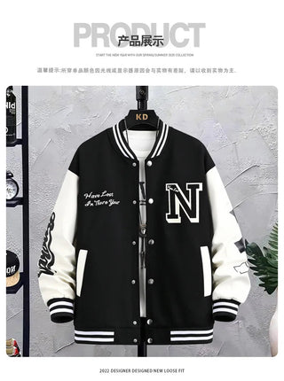 Men's Letter Printed Loose Baseball Jacket Fashion Alodia Store