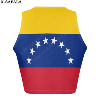 Love Venezuela Country  3D Print Summer Slim Render Short Top Sexy Women Sleeveless O Croptops Tank Tops Crop Vest Streetwear ALODIA STORE