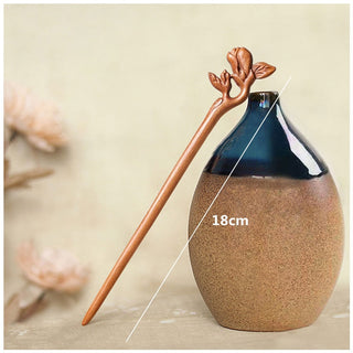 Chinese Wood Hair Sticks Hair Barrettes Red Sandalwood Rabbit Clips Vintage Style Hairpin Accessories for Women Bun Maker ML Alodia Store