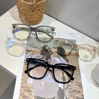 Large Square Frame Anti-Blue Light Glasses Fashion Retro Men Women Computer Gaming Eye Protection Classic Plain Glass Spectacles Alodia Store