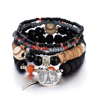 Mexico Bohemian Style Women Accessories Multi-Layer Wooden Beaded Bracelet Tree of Life Tassel Pendant Elastic Bracelet Jewelry Alodia Store