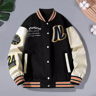 Jacket Men's Striped Letter Pattern Alodia Store