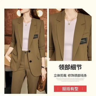 Long Sleeve Blazers Coat Pant Suit Korean Elegant Chic Matching Set Alodia Store