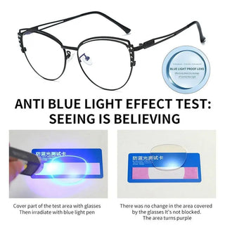 Fashion High Quality Metal Blue Light Blocking Fashion Women Computer Eyeglasses Optical Spectacle Eye Protection Glass Eyewear Alodia Store