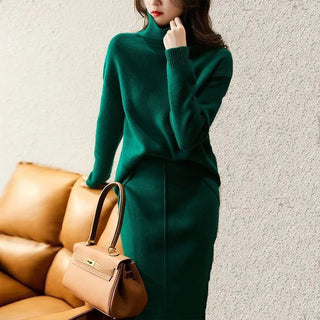 Autumn Knitted suit Korean with skirt two piece skirt set winter2 piece outfit Sweater 2023 Alodia Store