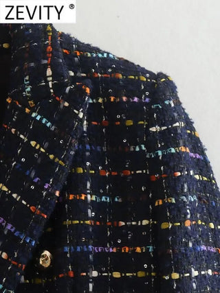Tweed Woolen Blazer Coat Alodia Store