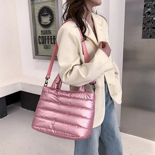 Lightweight Down Cotton Padded Shoulder Bag Alodia Store