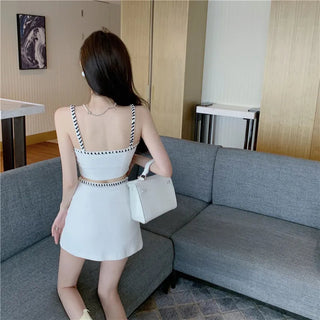 skirt 2 Piece Set Short Tank Top High Waist Skirt Suit Summer Outfits Alodia Store