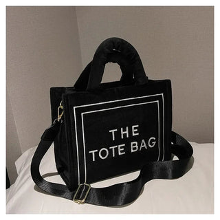 Female Square Tote Crossbody Bag Aesthetic Velour Elegant Alodia Store