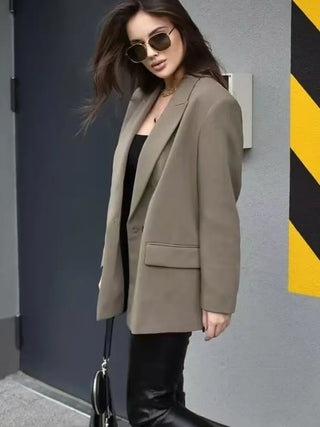 TRAF 2024 Long Sleeve Blazers for Women Coat Alodia Store