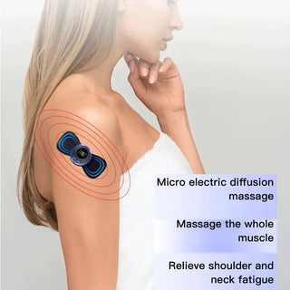 Electric EMS Neck Massager Mini Cervical Back Muscle Pain Relief Patch Stimulator Massageador Mat Portable Gel Pad Stickers Slim - Alodia Store