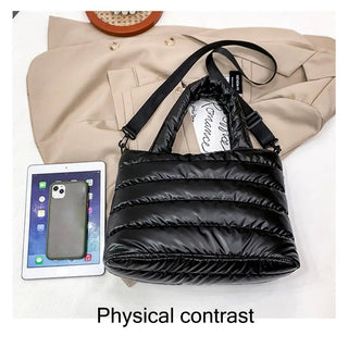 Lightweight Down Cotton Padded Shoulder Bag Alodia Store