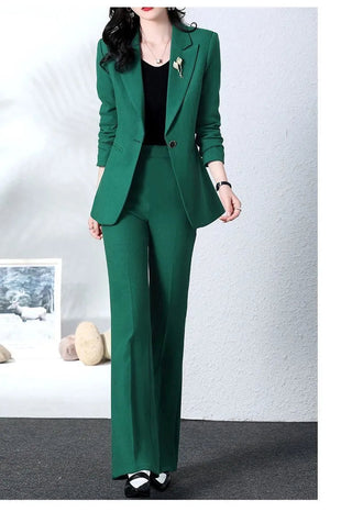 New Fashion Blazer Coat Trousers Two Piece Women's Elegant Casual Suit Jacket Pants Set Alodia Store