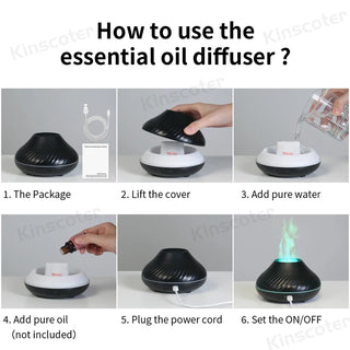 KINSCOTER Volcanic Aroma Diffuser 130ml USB Portable Air Humidifier - Alodia Store