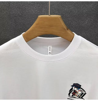 Summer Men's Cotton T-shirt Japan Men's Cool cartoon Short Sleeve Tops High Quality White T Shirt O-neck Tee Shirt Men Clothing alodia store