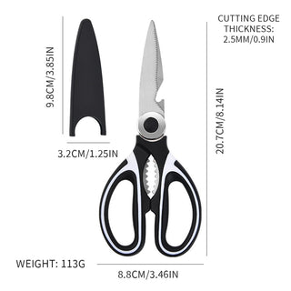Kitchen Scissors Stainless Steel Multifunctional Household Scissors Shear Bone Scissors Chicken Wings Fish Chopper Bottle Opener Alodia Store