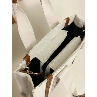 Trend 2024 Designer Canvas Leather Classic Woody Large Tote Bags Y2k Alodia Store