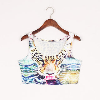 VIP FASHION Summer Sexy 3D Printed Tank Tops Crop Casual Super Short Vest Tops alodia store