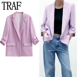 Purple Blazer Women  Elegant Woman Alodia Store