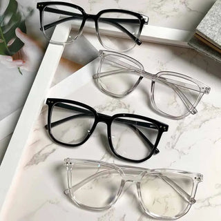 Large Square Frame Anti-Blue Light Glasses Fashion Retro Men Women Computer Gaming Eye Protection Classic Plain Glass Spectacles Alodia Store
