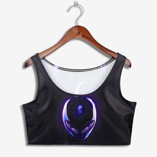 VIP FASHION Summer Sexy 3D Printed Tank Tops Crop Casual Super Short Vest Tops alodia store