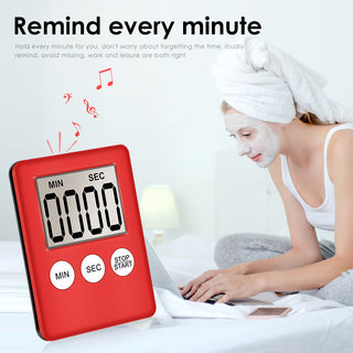 led kitchen timer magnetic adsorption countdown stopwatch cooking learning timer electronic timer LCD small alarm clock Alodia Store