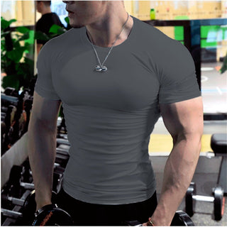 Men's Summer Short Sleeve Fitness T Shirt Running Sport Gym Muscle T-shirts Oversized Workout Casual High Quality Tops Clothing alodia store