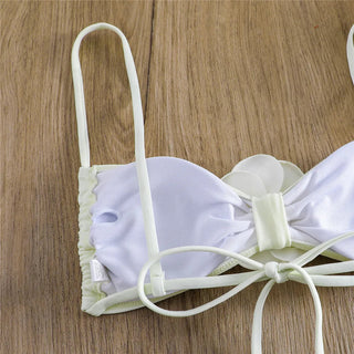 Sexy Flower Bandeau Swimwear Thong Bikini 2024 Women Alodia Store