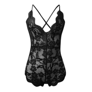 Plus Size Erotic Sexy One Pieces Lingerie Lace Embroidery Bodysuit Transparent Sex Dress Women Mesh Tights Sexy Exotic Body Sock Alodia Store
