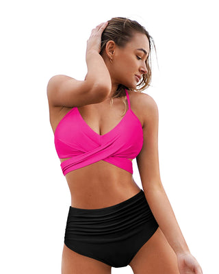 High Waist  Sexy Bikini Set Swimsuit Floral Beachwear V-Neck Bathing Suits Female ALODIA STORE