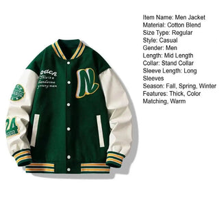 Jacket Men's Striped Letter Pattern Alodia Store