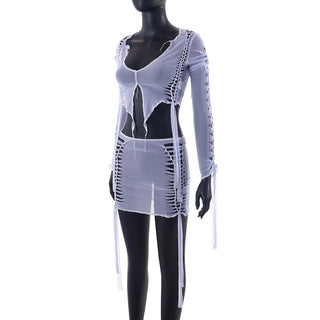 Weird Puss Mesh Sexy 2 Piece Set Alodia Store