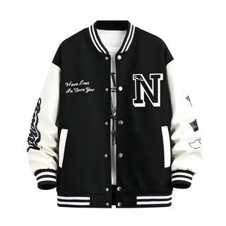 Men's Letter Printed Loose Baseball Jacket Fashion Alodia Store