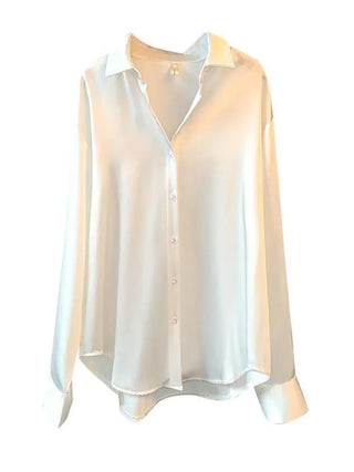 Spring 2021 Womens Clothing Silk Shirt Vintage Blouse Women Sheer Top Women Longsleeve Dress Shirt clothes Woman Overshirt Alodia Store