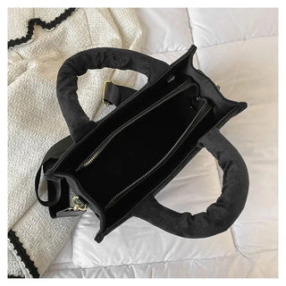 Female Square Tote Crossbody Bag Aesthetic Velour Elegant Alodia Store