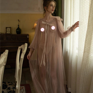 Lace Nightgown Temptation Robe Perspective Emotional Underwear Alodia Store