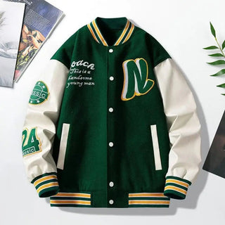 Jacket Men's Striped Letter Pattern Alodia Store