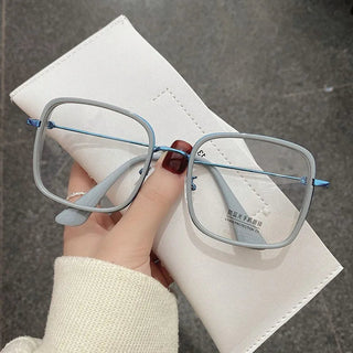 Large Square Frame Anti-Blue Light Glasses Fashion Retro Men Women Computer Gaming Eye Protection Classic Plain Glass Spectacles Alodia Store