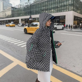 Hooded office lady Down Cotton Jacket Alodia Store