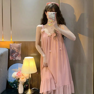 Long-sleeved Sexy Lace Home Clothes Night Gown Sleep Dress Alodia Store