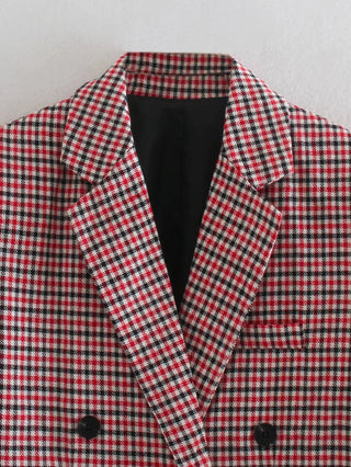 SLTNX TRAF Fashion Plaid Women's Blazers Alodia Store
