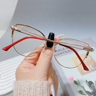 Fashion High Quality Metal Blue Light Blocking Fashion Women Computer Eyeglasses Optical Spectacle Eye Protection Glass Eyewear Alodia Store