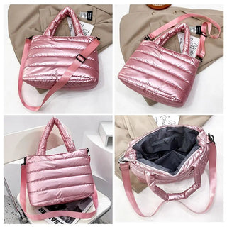 Lightweight Down Cotton Padded Shoulder Bag Alodia Store