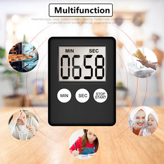 led kitchen timer magnetic adsorption countdown stopwatch cooking learning timer electronic timer LCD small alarm clock Alodia Store