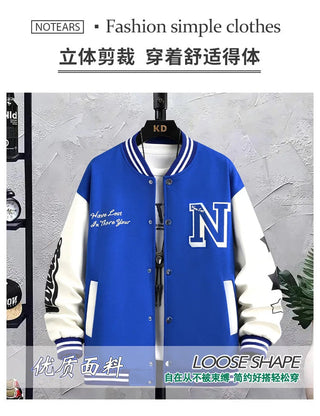 Men's Letter Printed Loose Baseball Jacket Fashion Alodia Store