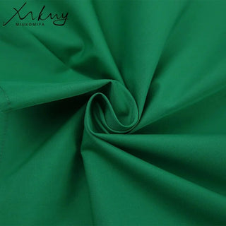 MiuKoMiYa Spring 2022 Womens Shirt Lapel Stitching Green Shirt Top Women LongSleeve White Top Cotton Shirt Alodia Store