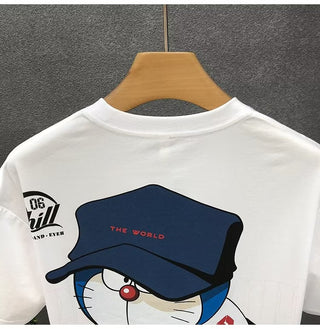 Summer Men's Cotton T-shirt Japan Men's Cool cartoon Short Sleeve Tops High Quality White T Shirt O-neck Tee Shirt Men Clothing alodia store