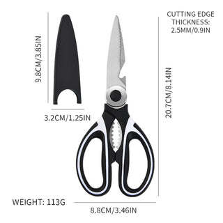 Kitchen Scissors Stainless Steel Multifunctional Household Scissors Shear Bone Scissors Chicken Wings Fish Chopper Bottle Opener Alodia Store