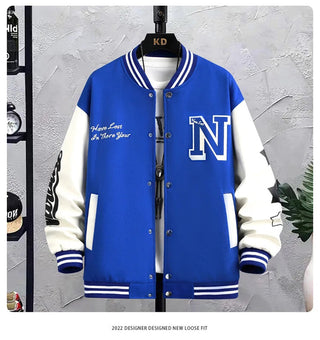 Men's Letter Printed Loose Baseball Jacket Fashion Alodia Store